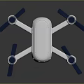 Modern White Drone With Four Blue Propellers And Landing Gear Structure 3d model