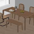 Dining table and chair combination 3d model