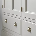 Modern White Wardrobe Interior Design With Storage Doors Drawers And Metal Handles
