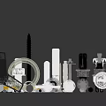 Various Types of Hardware Tools Including Bolts Nuts Screws Washers and Wrenches