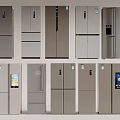 Modern Refrigerators and Freezers with Different Door Styles and Sleek Gray Exteriors