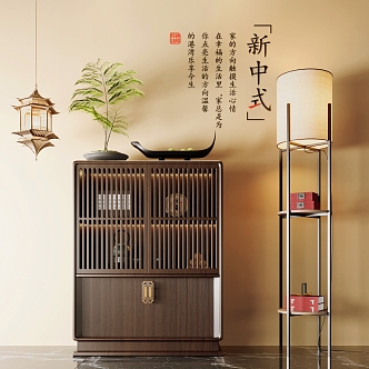 New Chinese Decorative Cabinet New Chinese Side Cabinet 3d model