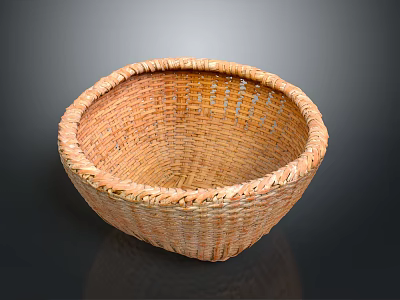 Handwoven Natural Wicker Basket Ideal For Household Storage And Decor 3d model