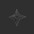 Star Shaped Shuriken Weapon With Geometric Design And Central Hole