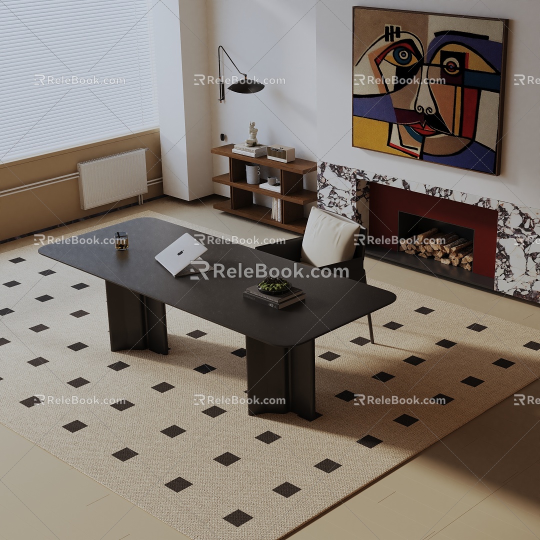 Modern dining table 3d model