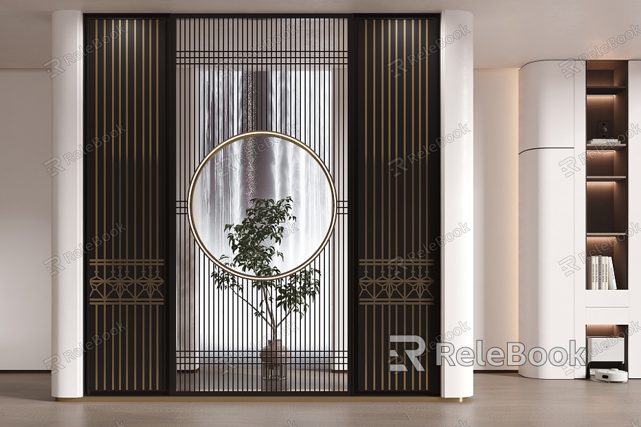 New Chinese Style Entrance Aisle Middle Ancient Style Entrance Screen Entrance Entrance model