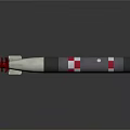 Aerospace Space Rocket Model With Black Silver Red Striped Design And Launch Structure