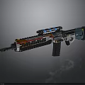 Lego Assembled Assault Rifle with Blue Orange White Black Colors Scope Magazine and Barrel