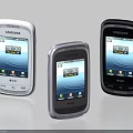 Three Samsung Mobile Phones White Gray Black With Screen Showing 1030 Time And Icons