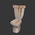 White Toilet With Orange Stains In Bathroom Cleaning Supplies
