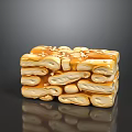 Delicious Crispy Stacked Layered Pastry With Golden Caramel Sauce And Sesame Seeds