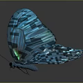 Vibrant Blue Iridescent Butterfly With Shiny Wings And Detailed Scales