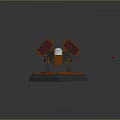 Turret Turntable Railgun Sci-fi Tower Defense Game Tower Defense Sci-fi Turret Game Turret Game Battery 3d model