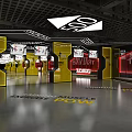 Fitness Training Area With Exercise Point Neon Sign And Spacious Gym Floor