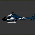 Blue And White Mars Exploration Helicopter 3D Model With Rotors And Fuselage