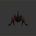3D Model Spider With Blue Green Body And Red Textured Legs On Gray Background