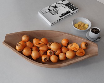 Modern Fruit Plate Fruit Ornaments Coffee Ornaments Persimmon Fruit Plate Ornaments 3d model