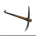Sturdy Pickaxe With Wooden Handle And Sharp Metal Head For Garden Digging