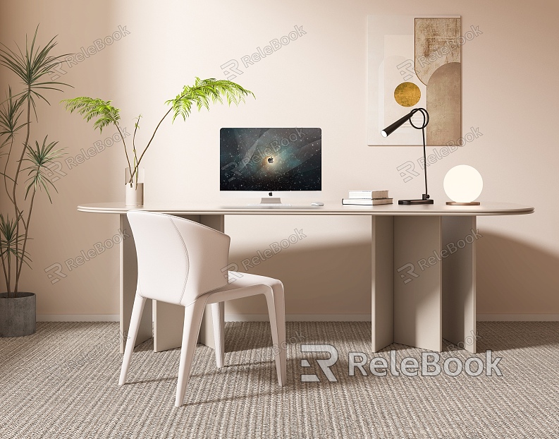 Modern Cream Style Rock Board Desk Home Computer Desk Minimalist Writing Desk Office Desk Rock Board Desk Cream Rock Board Desk model