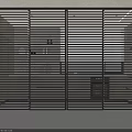 Modern Indoor Sliding Doors With Vertical Metallic Slats And Bright Light Penetration