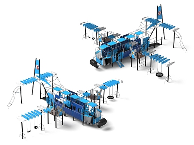 Aircraft Park Amusement Equipment Features Equipment Function Expansion Parent-Child Park Landmark Pin 3d model