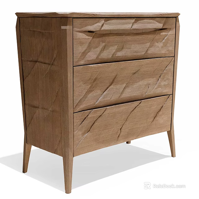 Wooden Entryway Cabinet Sideboard With Modern Minimalist Design And Storage Drawers 3d model 