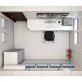 Modern Monitoring Room Interior With Multiple Monitor Screens Office Desk And File Cabinets