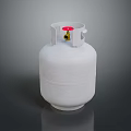 Household Essential White Gas Cylinder With Red Cap And Gold Valve