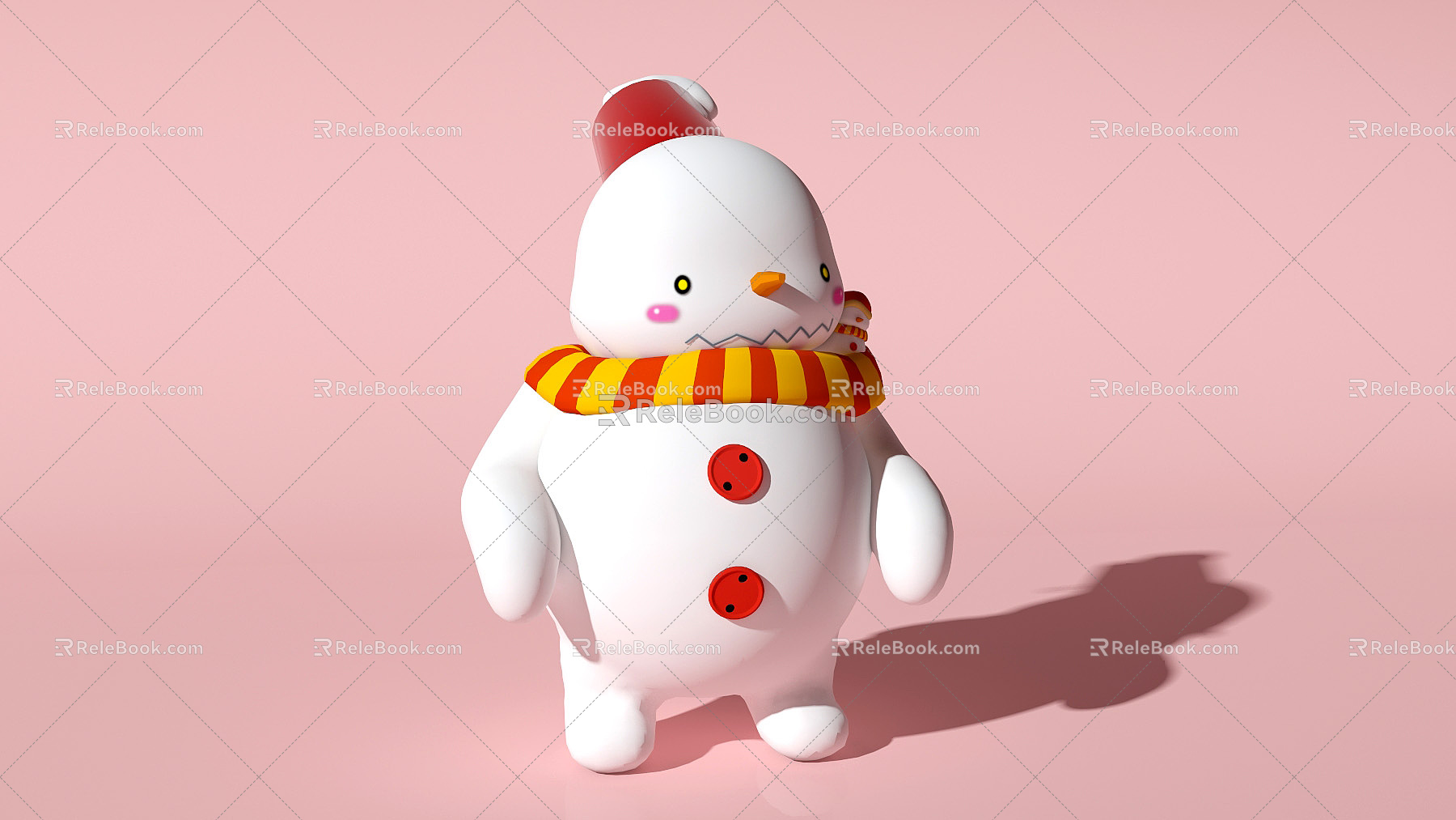 Modern Toy Cartoon Snowman Doll 3d model