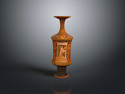 Intricately Carved Sculpture Vase With Classical Figure Patterns And Artistic Design 3d model