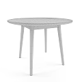 Minimalist Wooden Round Dining Table With Thin Legs And Natural Texture 3d model