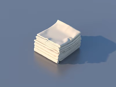 White Stacked Towels As Essential Daily Life Supplies For Home Use 3d model