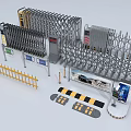 Essential Public Facilities Including Retractable Gates Railings Barriers Speed Bumps And Warning Signs