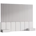 Modern Accent Wall With Vertical Stripes And Green Upholstered Panel Design