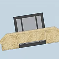 Stone Entrance Door Design With Decorative Frame Side Wall Lamps And Overhead Canopy