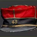 Vintage Red And Black Hat With Golden Decorations And Number 43