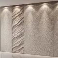 Textured Wall Design With Wavy Patterns And Soft Lighting Effects