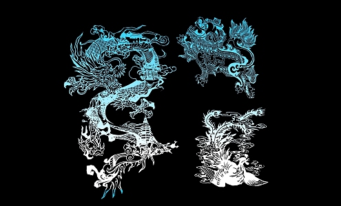 Dragon and Phoenix Lion 3d model