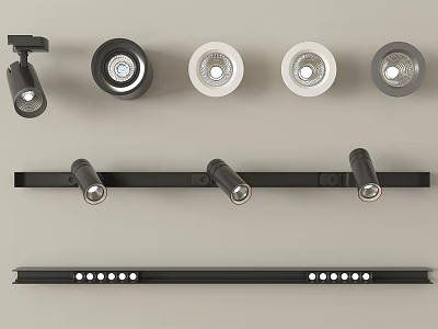 Modern Downlights And Spotlights With Sleek Design For Home Interior Lighting 3d model