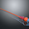 Anatomical Organ Model Featuring Hair Like Structures With Red Particles And Colored Spheres