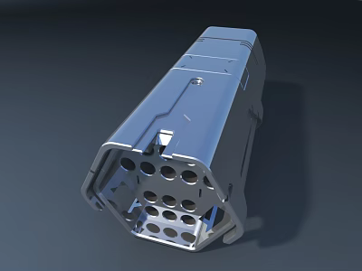 Aircraft Structural Component Featuring Silver Metal Elongated Design With Multiple Holes 3d model