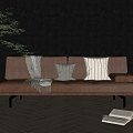 Leather sofa Modern double sofa 3d model