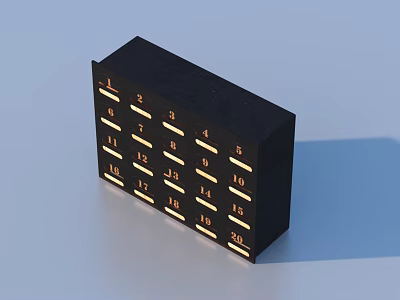 Black Household Numbered Cube With Digital Surfaces For Daily Counting 3d model