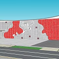Cultural Outdoor Scenic Wall With Red White Design Daode Characters And Three Character Classic
