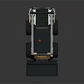 Yellow Gray Skid Steer Loader With Front Bucket Cabin Safety Net Orange Warning Light