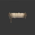 Sturdy Household Rope Reel With Wound Twisted Rope And Metal Stand