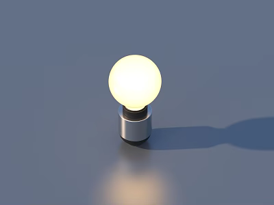 Sleek Modern Table Lamp With Round Illuminated Bulb And Silver Base 3d model