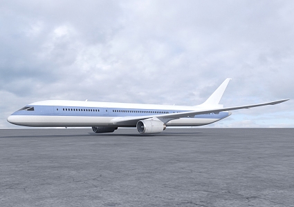 modern passenger aircraft 3d model