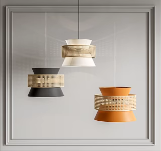 Quiet chandelier rattan chandelier 3d model