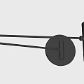 Modern Black Wall Lamp With Adjustable Arm And Round Metal Base Design 3d model